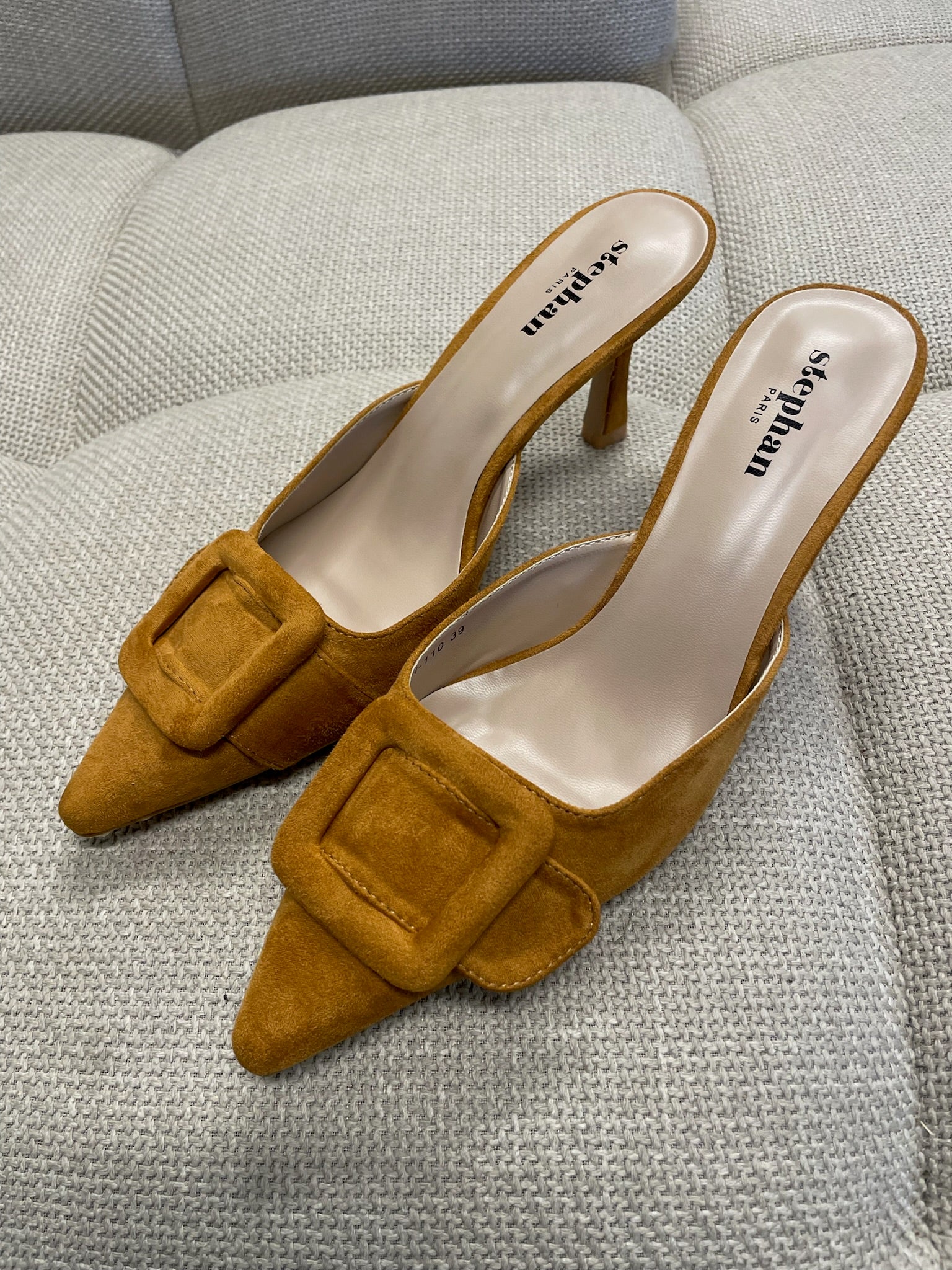 Chloe Mules with heel - Terracotta