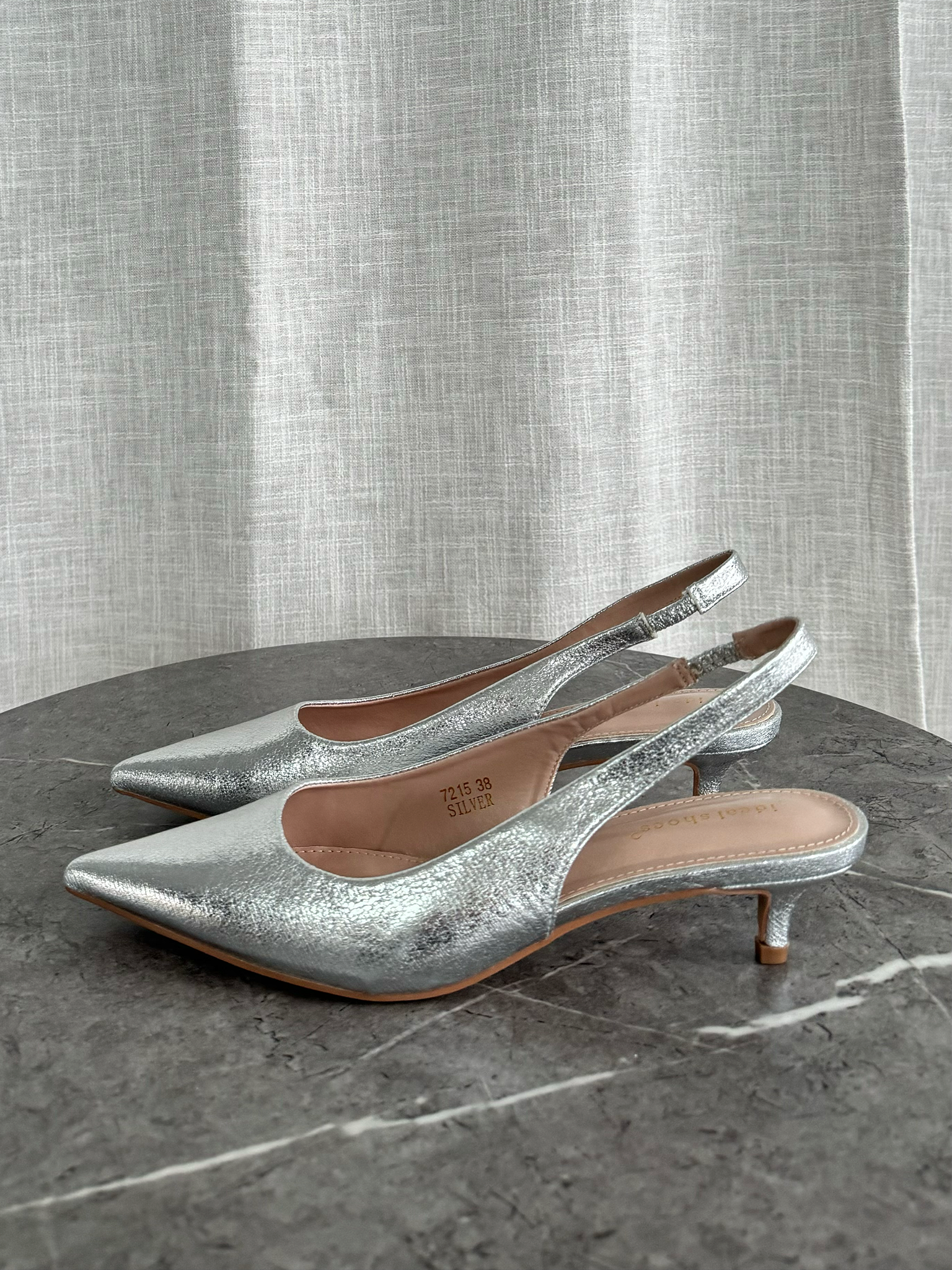 Luna Slingback Pumps - Silver