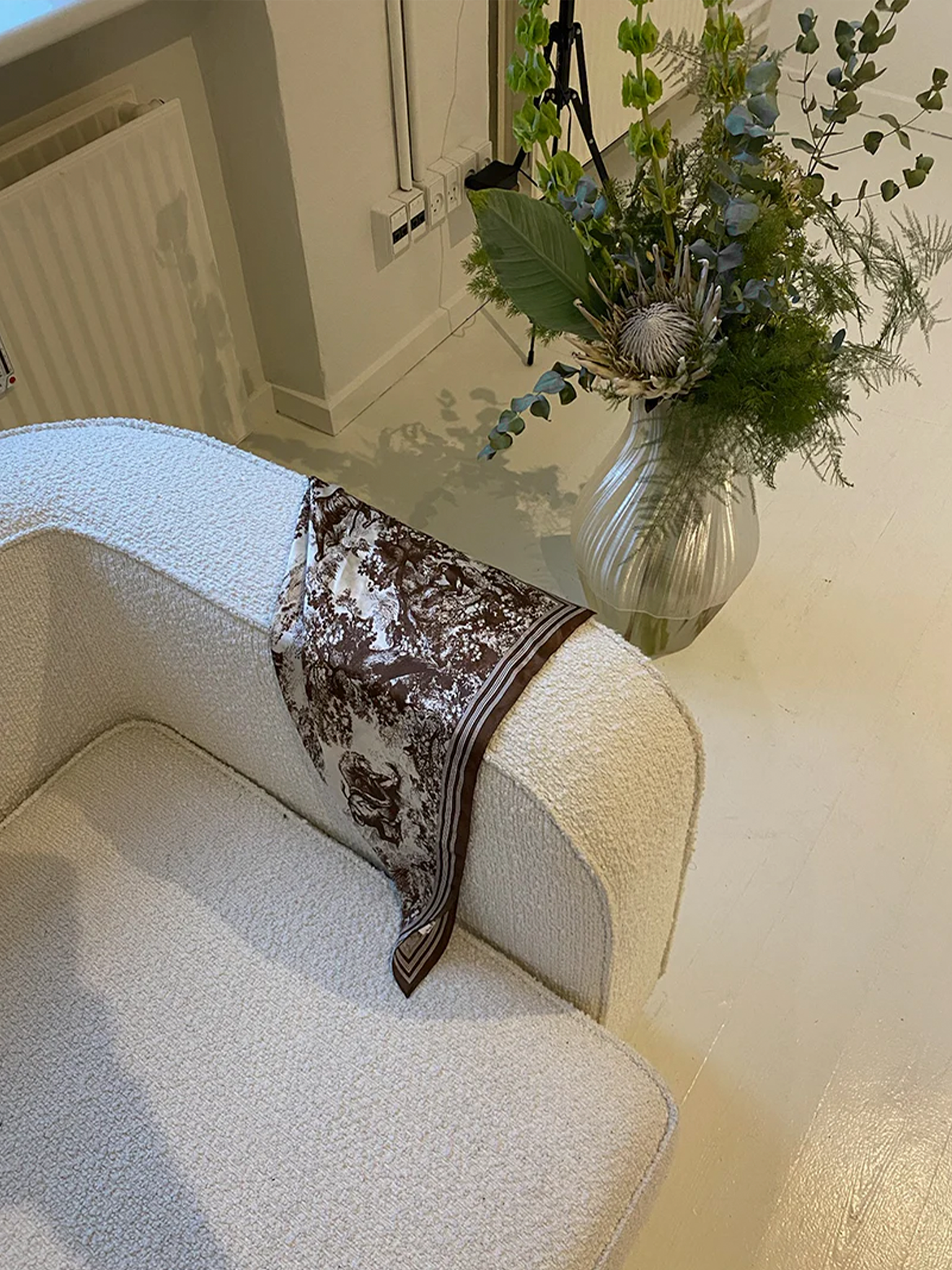 Nora Silk Scarf - Coffee