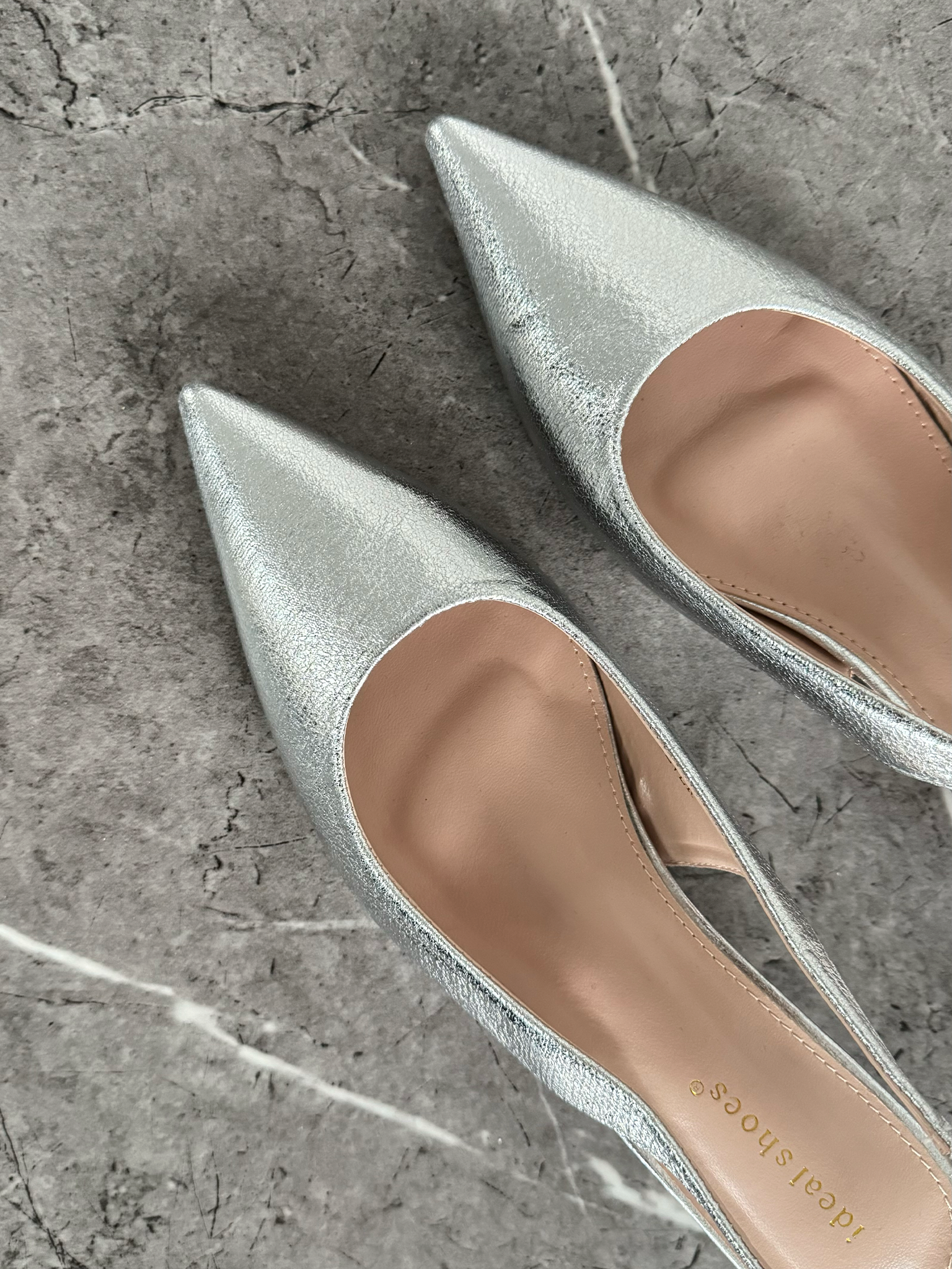 Luna Slingback Pumps - Silver