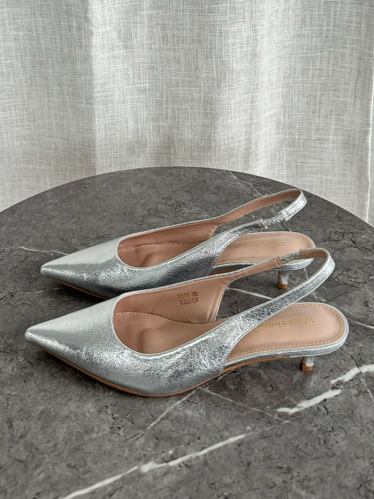 Luna Slingback Pumps - Silver