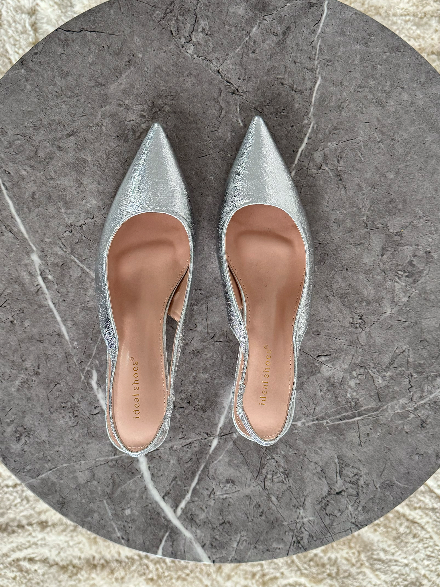 Luna Slingback Pumps - Silver